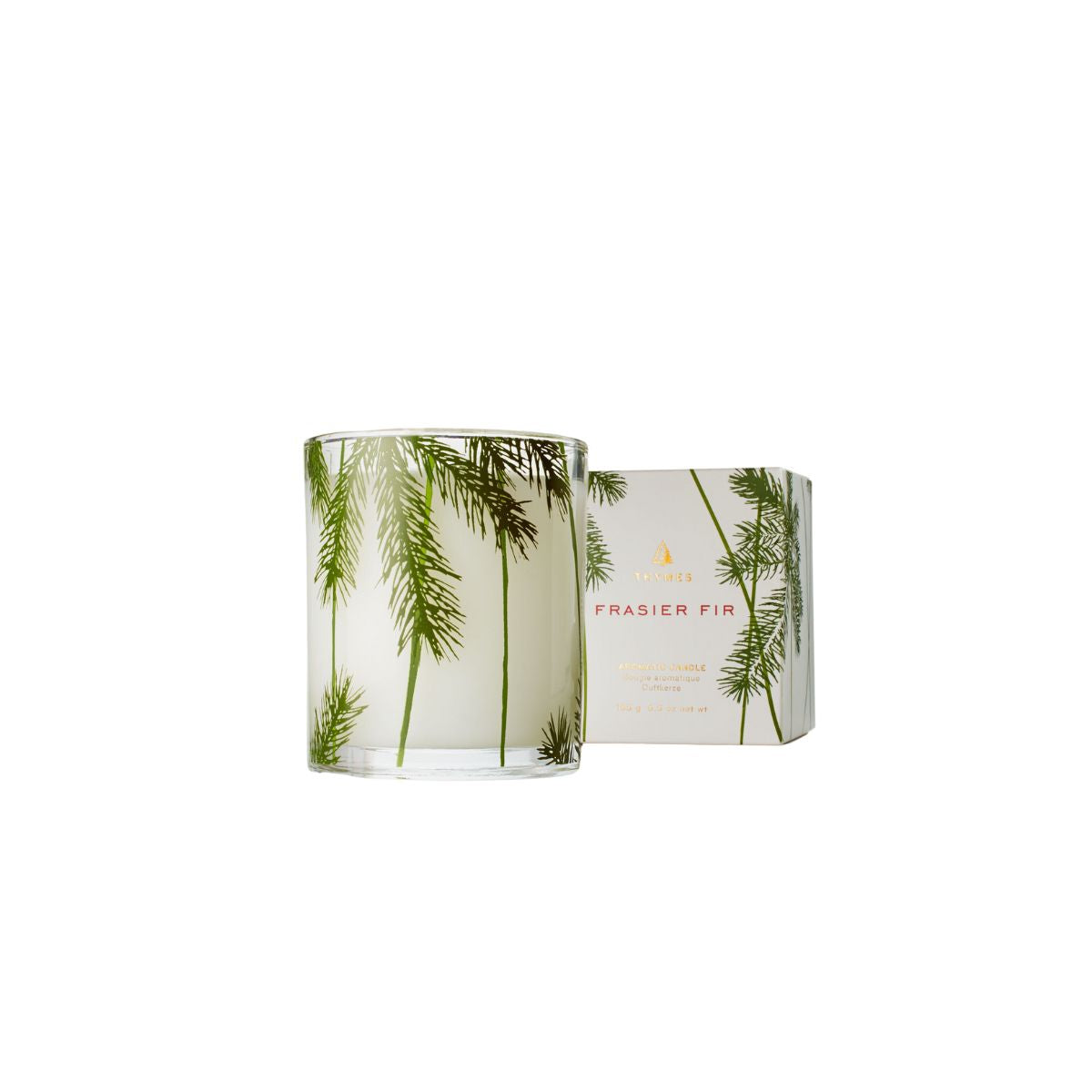 Thymes Frasier Fir Poured Candle, Pine Needle Design