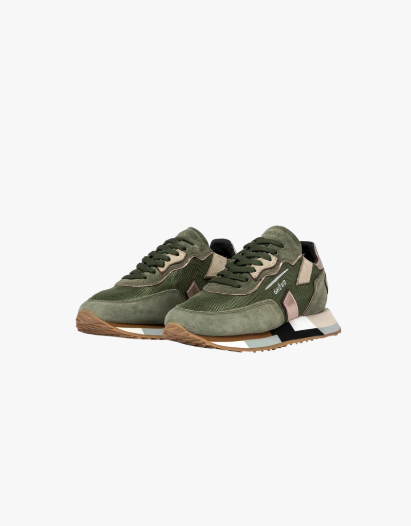 Ghoud Rush One Multi Low Sneakers in Military & Rose Mirror