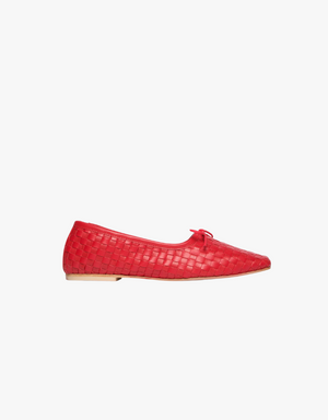 Freda Salvador Jada Square Toe Ballet Flats in Crimson Red