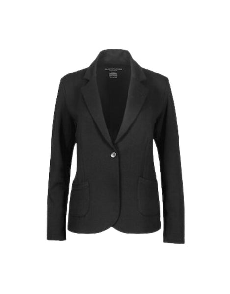 Majestic Filatures French Terry Fleece One-Button Blazer in Noir