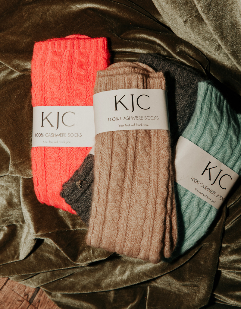 KJC Cashmere Cable Socks