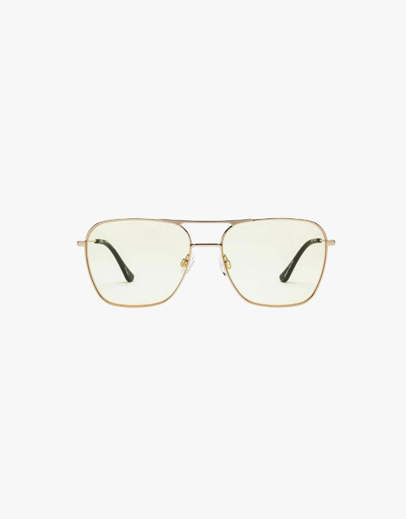Caddis Hooper Reading Glasses in Polished Yellow Gold