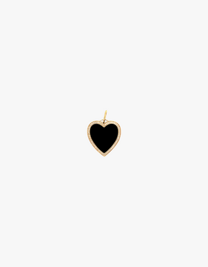 Bridget King Enamel Heart Pendant in Yellow Gold