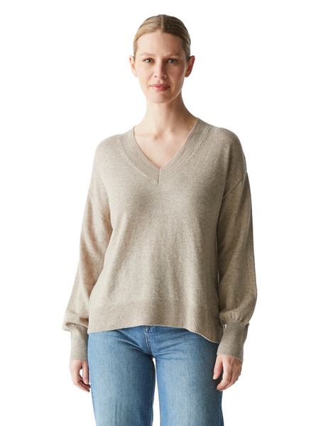 Michael Stars Odette V-Neck Sweater in Oatmeal