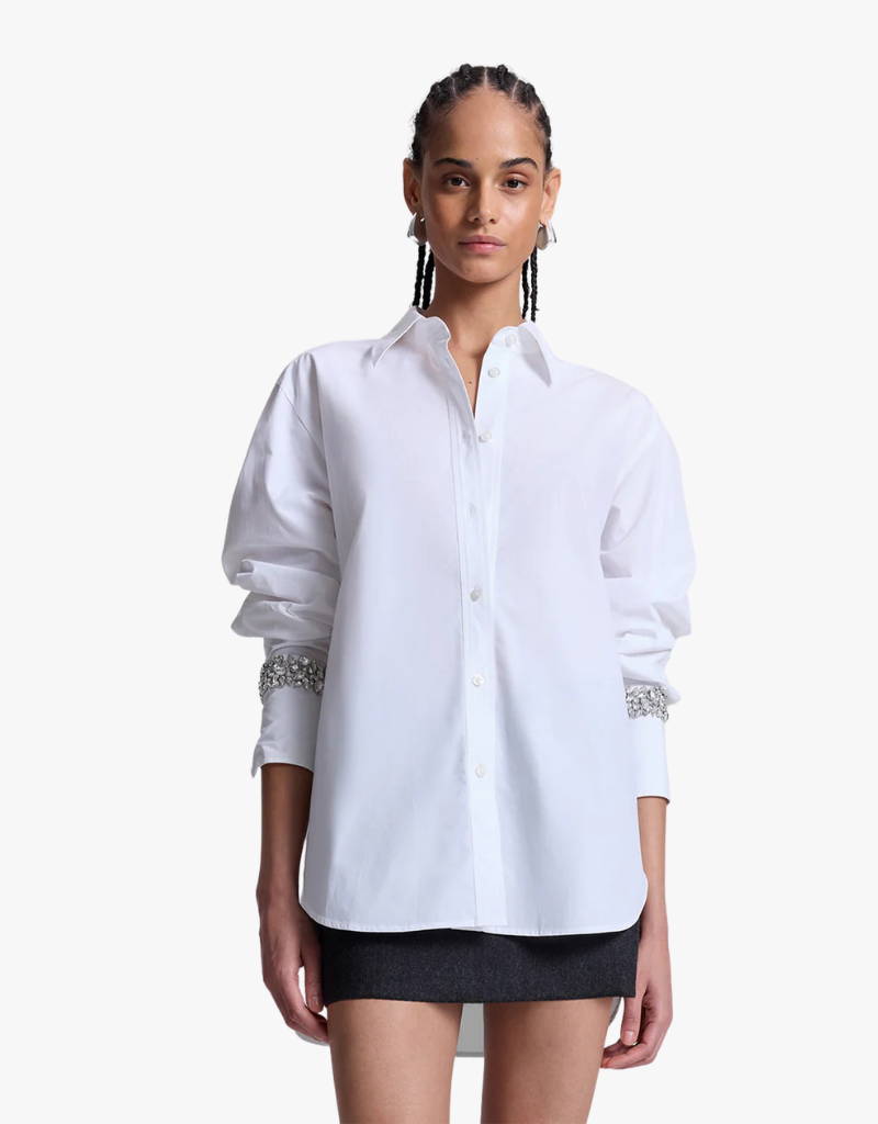 A.L.C. Calvin Embellished Sleeve Shirt