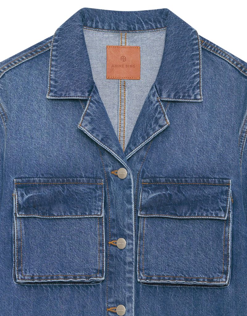 Medium Wash Denim Alden Jacket By Anine Bing Ambiance Boutique