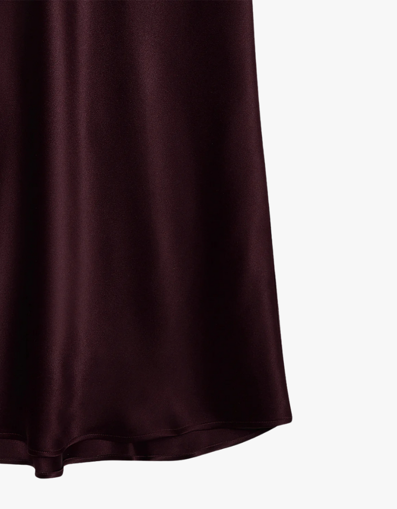 Anine Bing Bar Silk Skirt in Burgundy