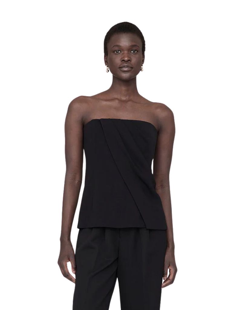 Anine Bing Halle Top in Black Ambiance Boutique