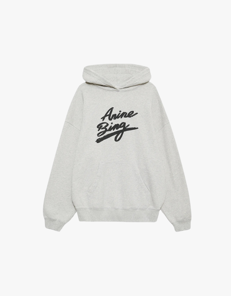 Anine Bing Harvey Sweatshirt Signature in Heather Grey