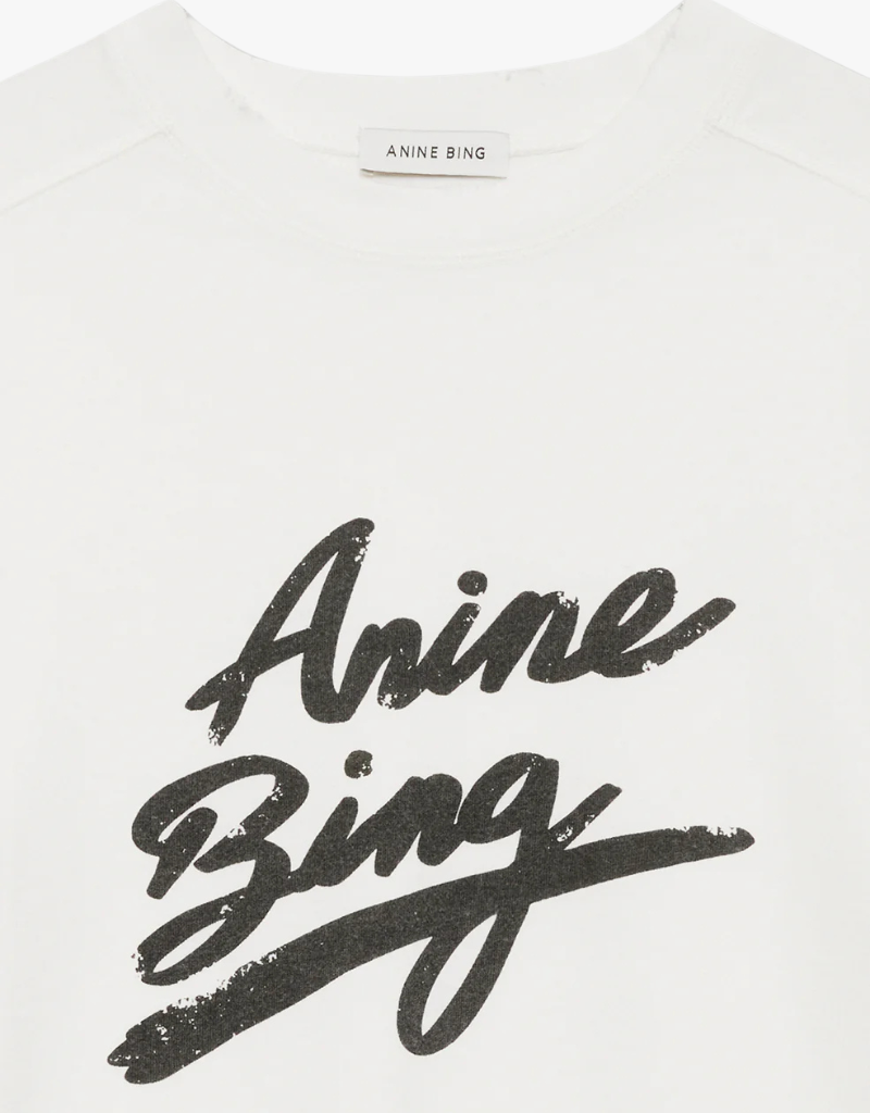 Anine Bing Jaylin Signature Tee in Ivory