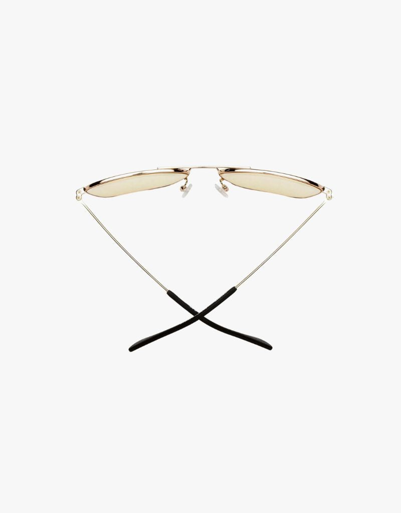 Caddis Hooper Reading Glasses in Polished Yellow Gold