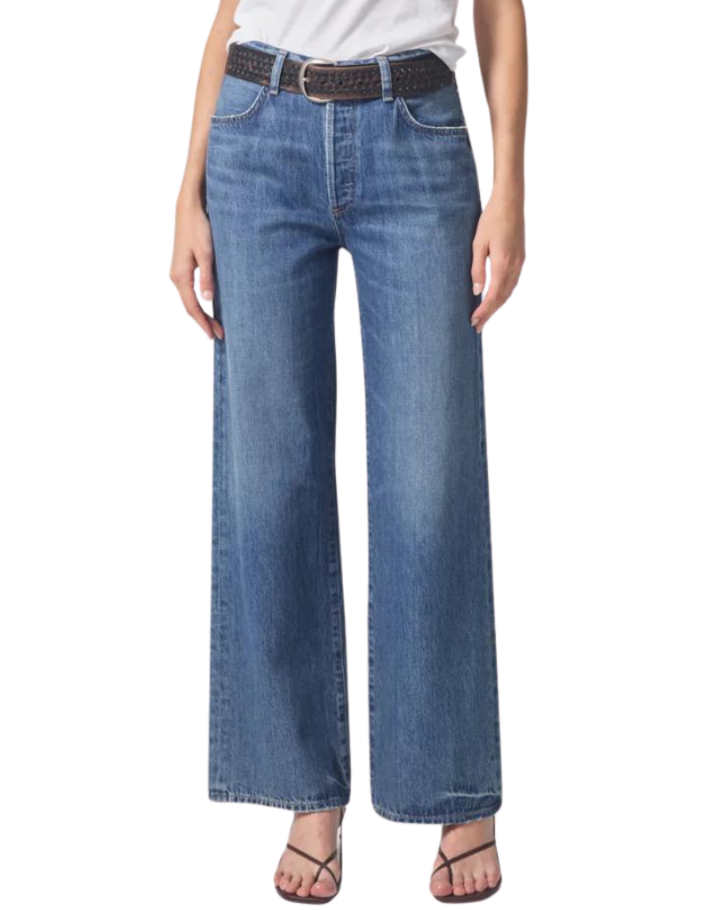 Medium Bright Indigo Wash Annina Wide Leg 30 Jeans By Citizens of