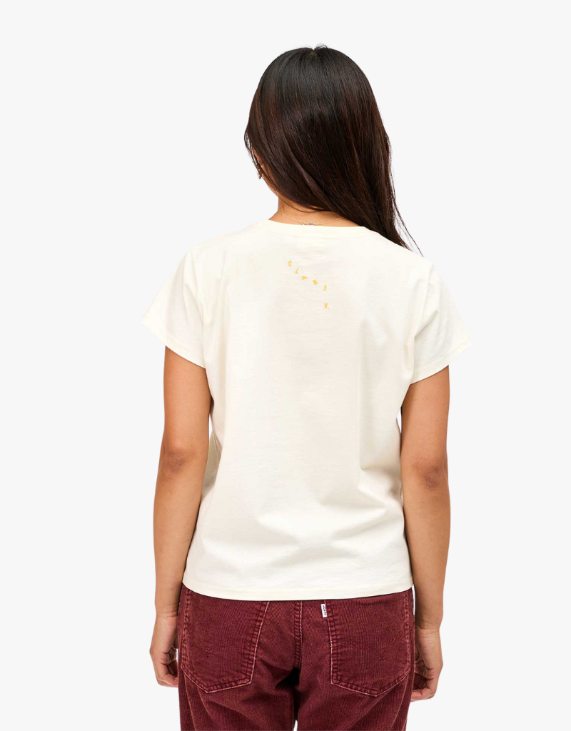 Clare V. Classic Tee in Cream with Marigold Ciao