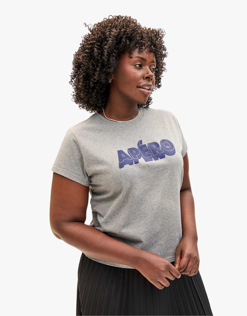 Clare V. Classic Tee in Indigo Apero