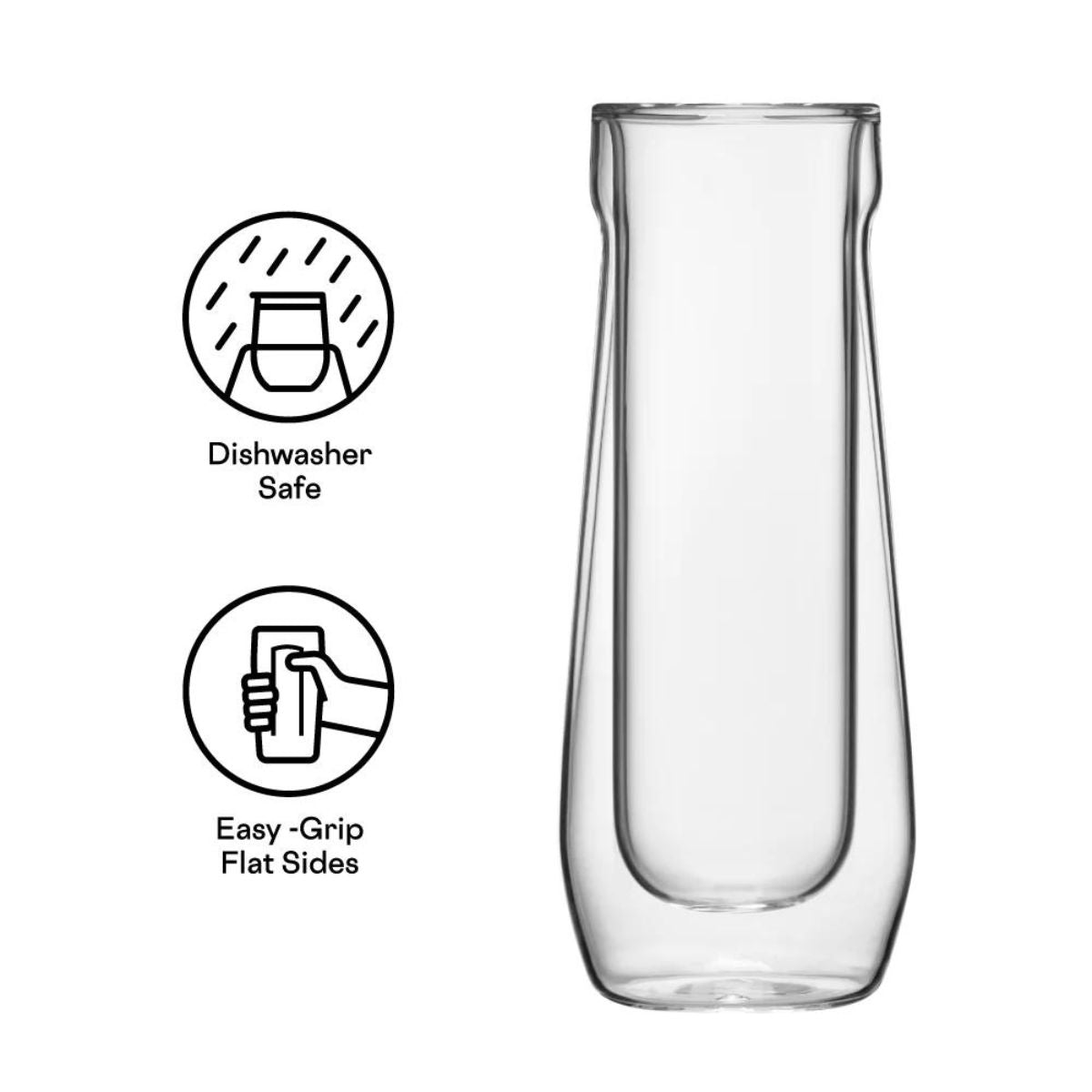 Corkcicle Glass Flute Double Pack 7 oz in Prism