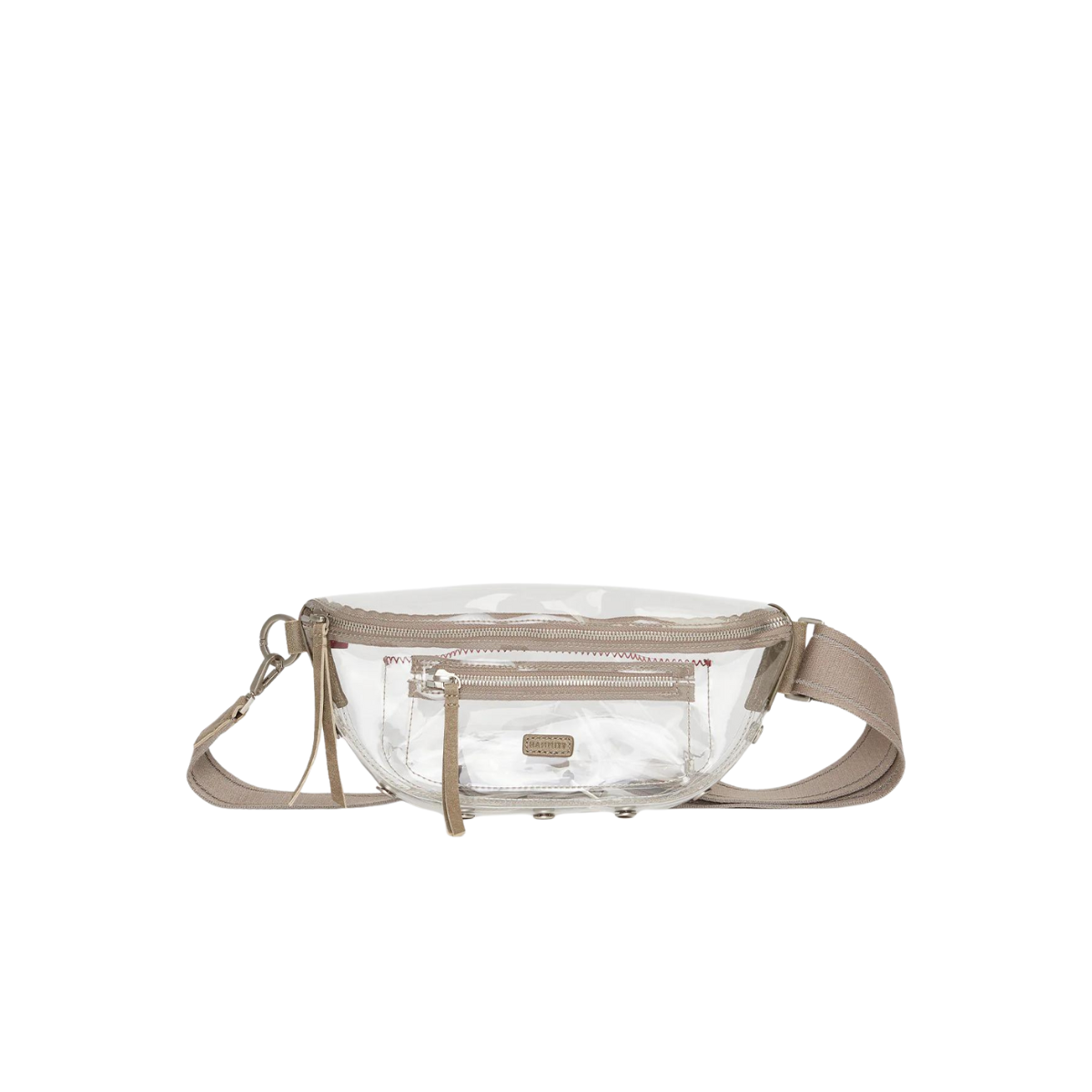 Hammitt Charles Clear Medium Belt Bag in Clear Pewter with Brushed Silver