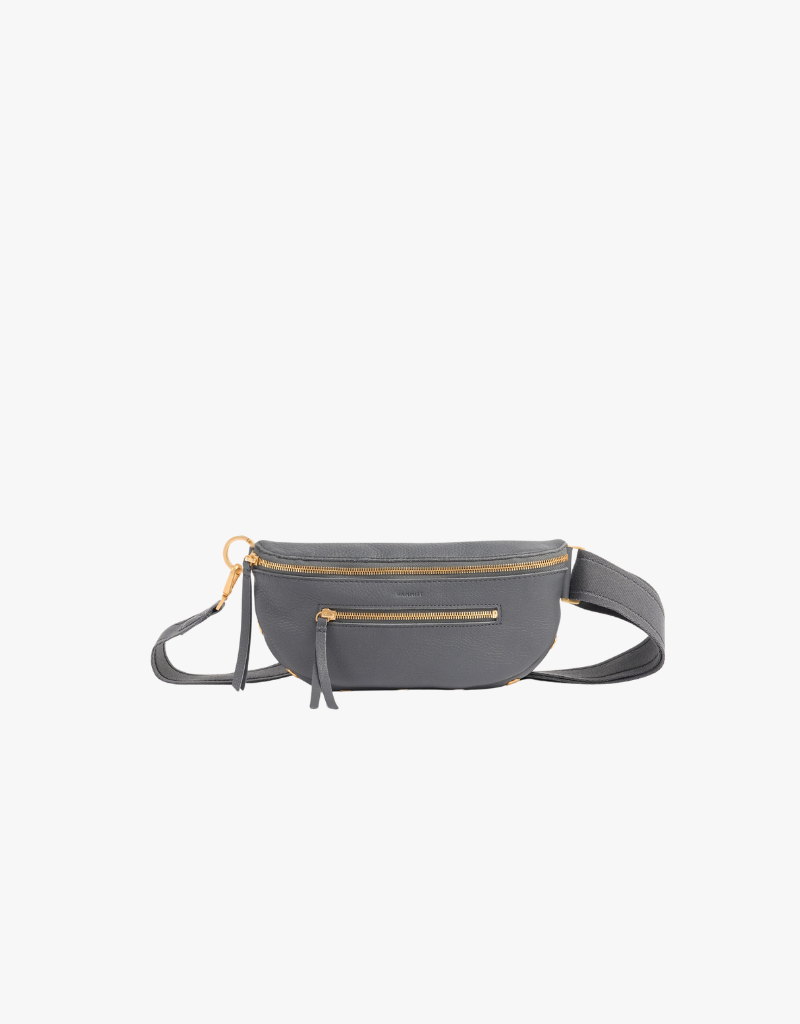 Hammitt Charles Crossbody Medium Belt Bag in Sonnet Grey & Brushed Gold