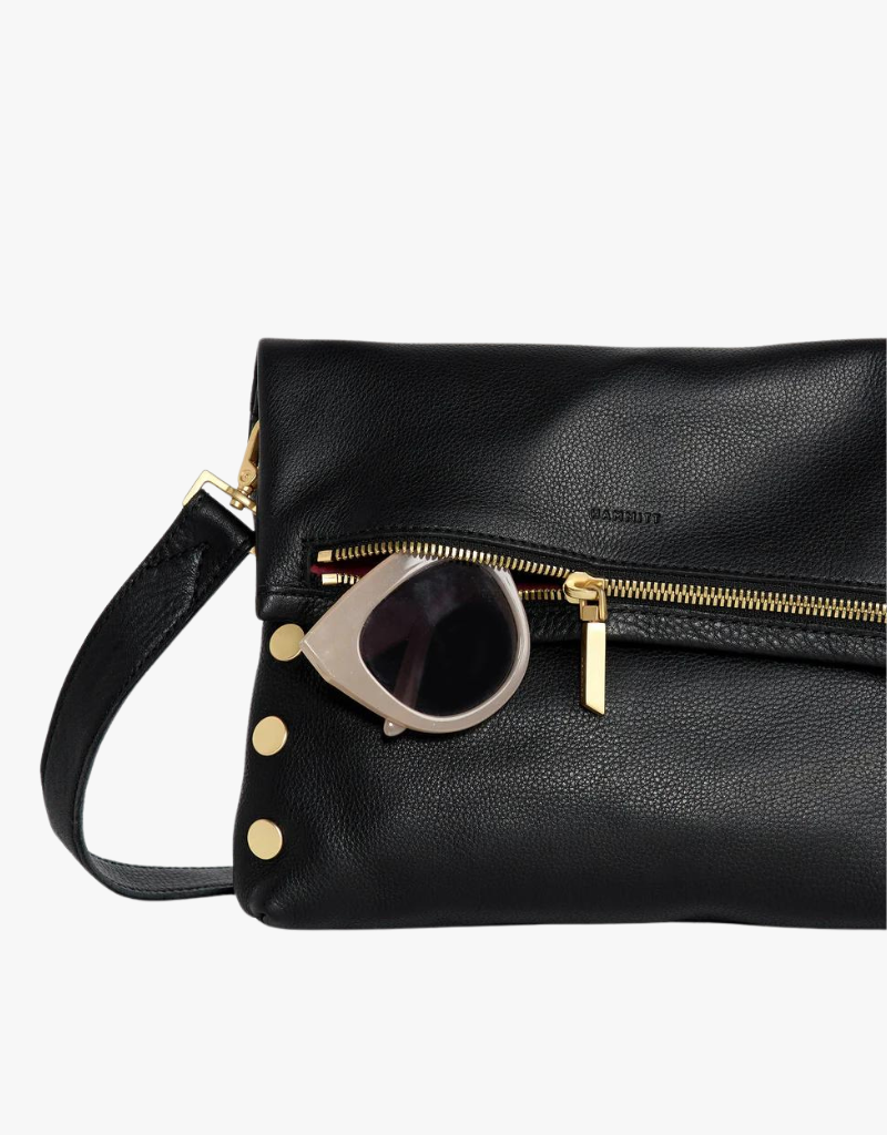 Hammitt VIP Medium Handbag in Black with Brushed Gold