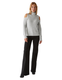 Michael Stars Elisabeth Cold Shoulder Sequin Sweater in Heather Grey