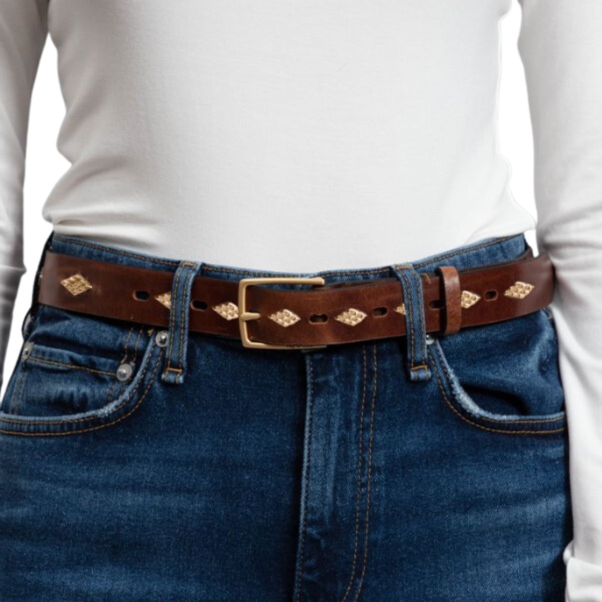 Rag & Bone Colin Studded Belt in Brown – Ambiance Boutique