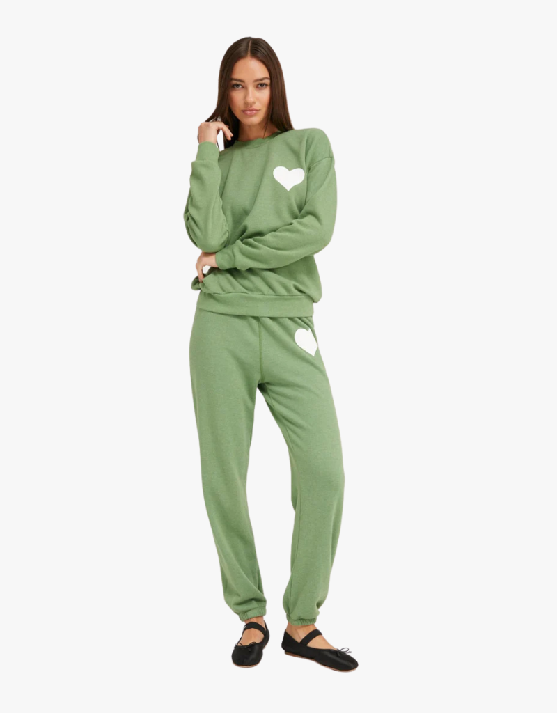 SPRWMN Heart Sweatshirt in Fern