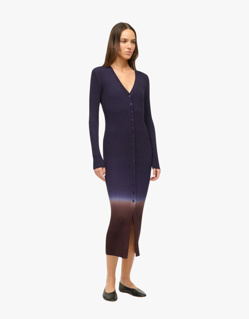 Staud Shoko Sweater Dress in Twilight Dip Dye