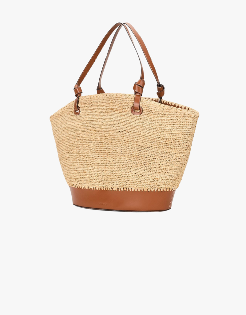 Staud Squillo Raffia Tote in Natural