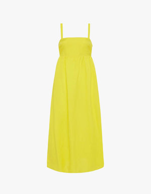 L'agence Jessamy Linen Blend Dress in Laser Lemon