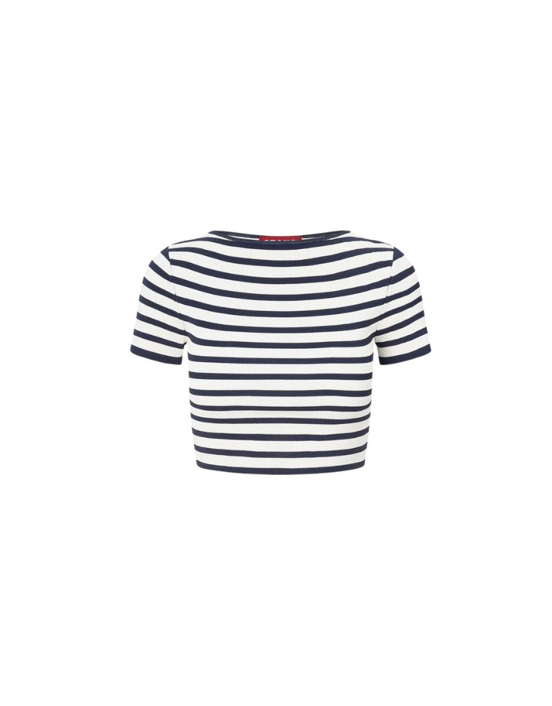 Staud Guard Top in Navy & White