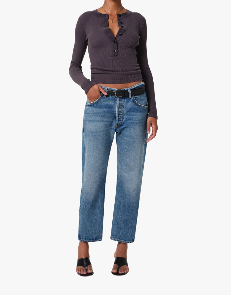 Citizens of Humanity Winslow Cropped Boyfriend Jeans in Pacifica