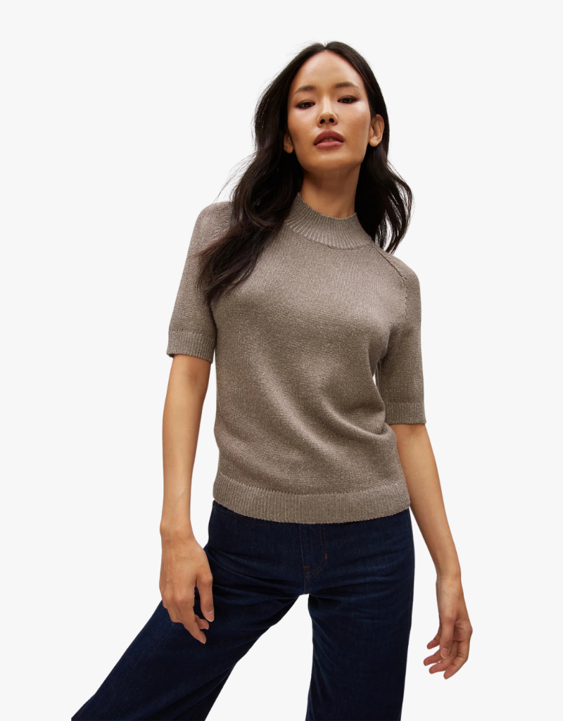 Michael Stars Sabel Metallic Sweater in Pewter