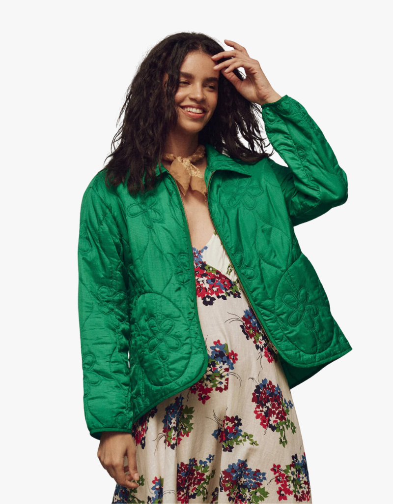 The Great The Daisy Quilted Jacket in Dill