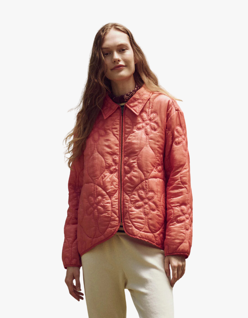 The Great The Daisy Quilted Jacket in Punch